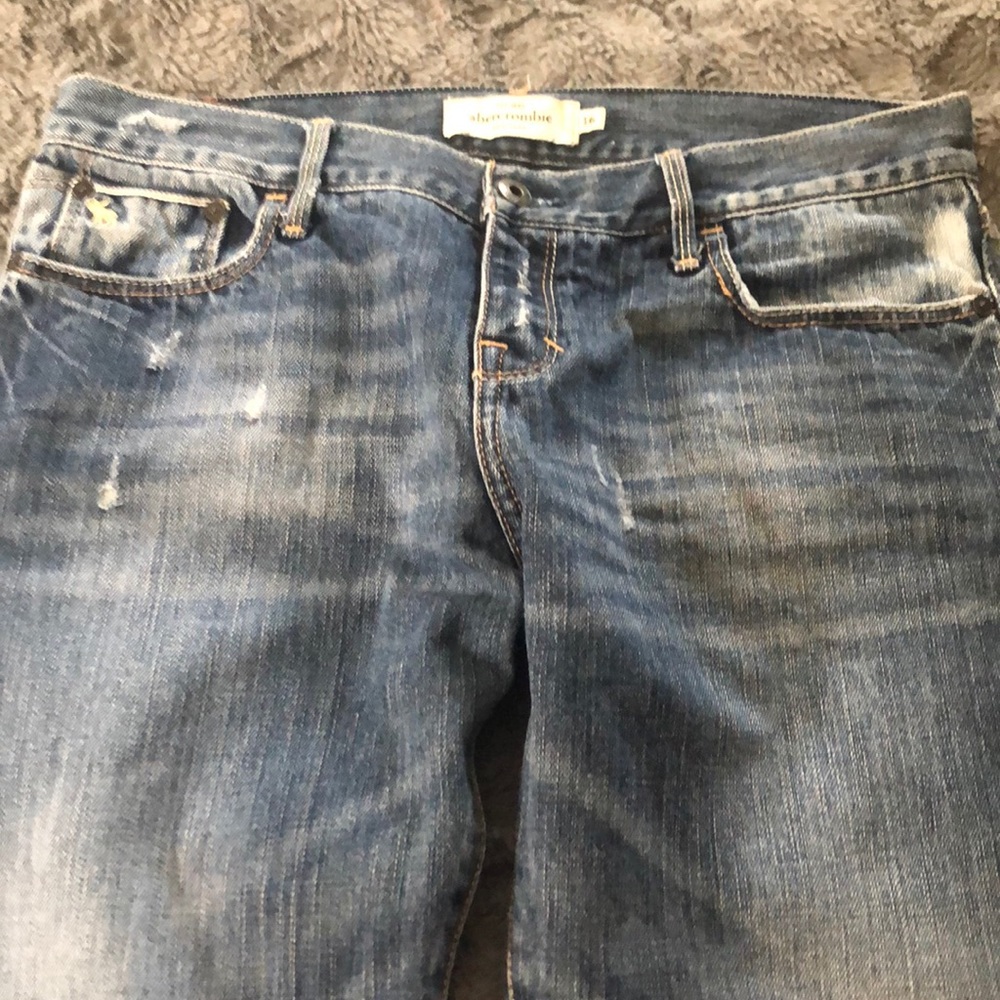 Abercrombie kids bf style cropped jeans w cuff